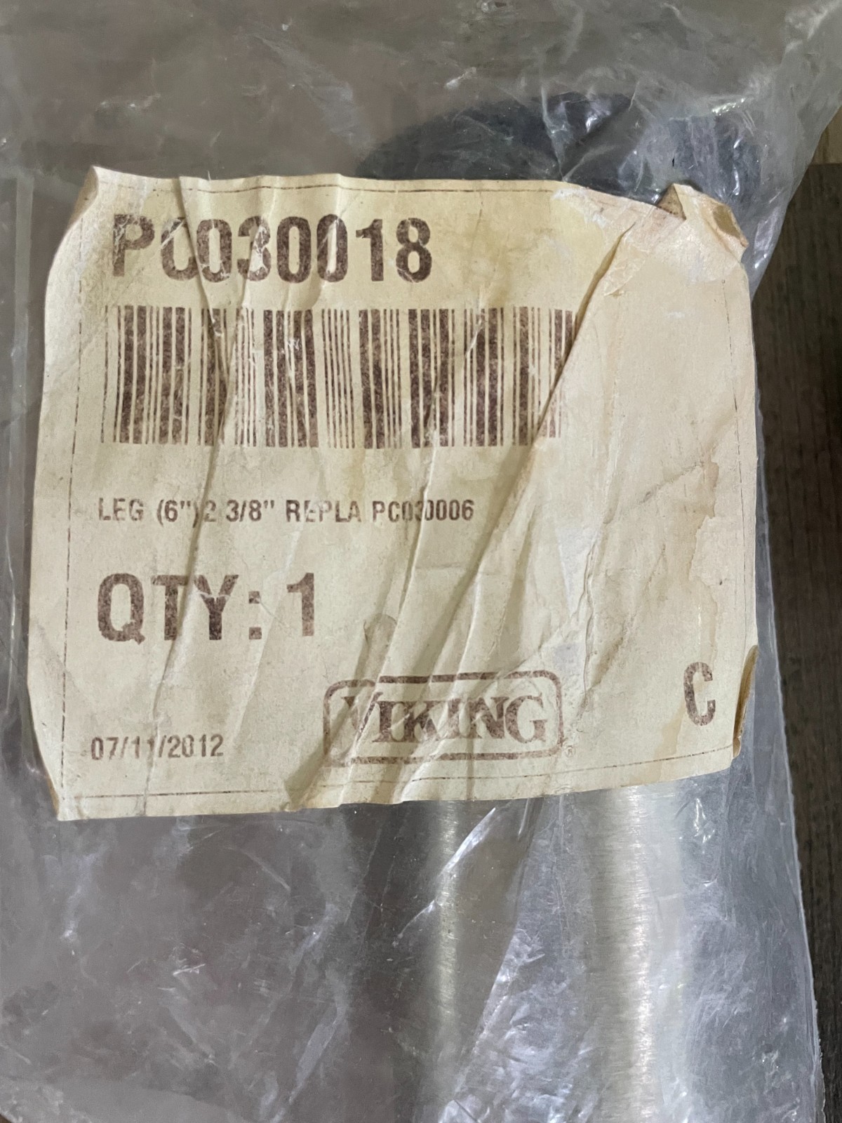 Viking Range Replacement Leg PC030018 Leg 6″ Sub From PC030006