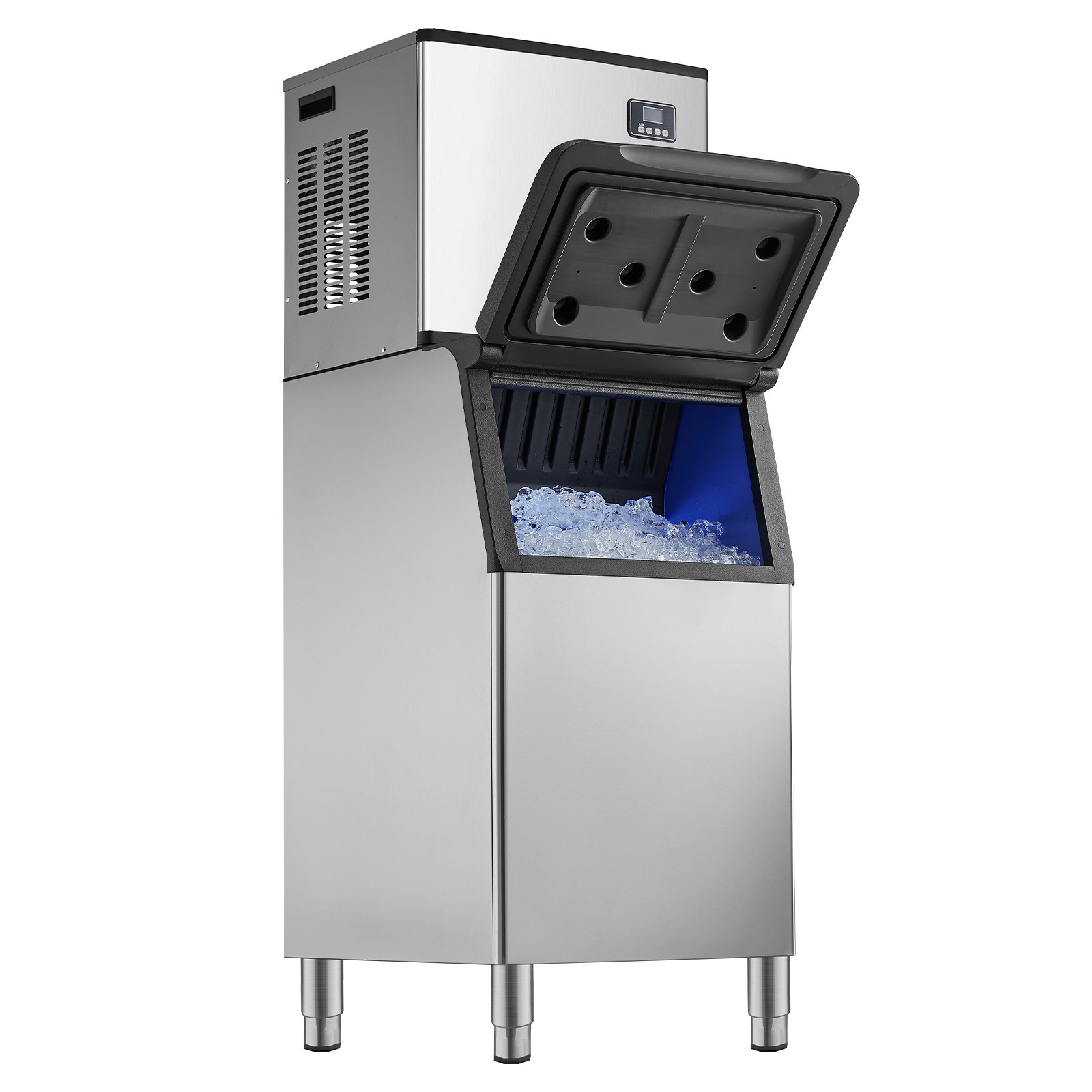 Uimoso Commercial Ice Maker 360LBS/24H with 300LB Storage Bin Auto Self-Cleaning
