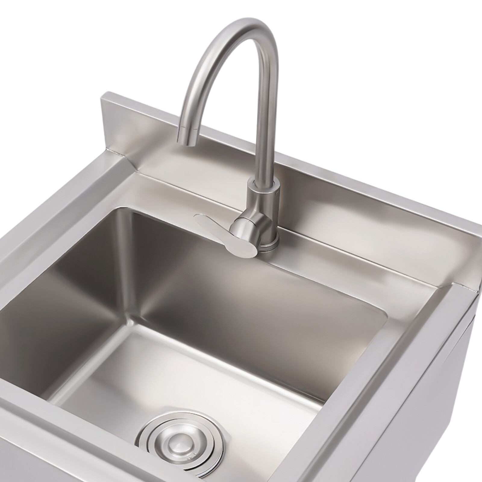 Commercial Stainless Steel Utility Sink with 360° Faucet & Large Capacity