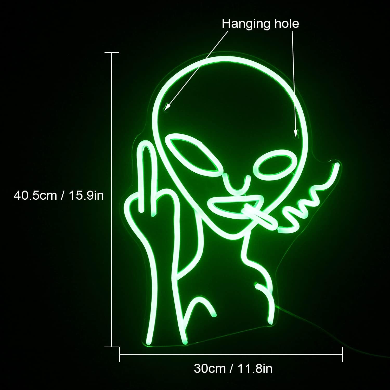 Green Alien LED Neon Sign Wall Decor for Bar Pub Man Cave Game Room Party Decor