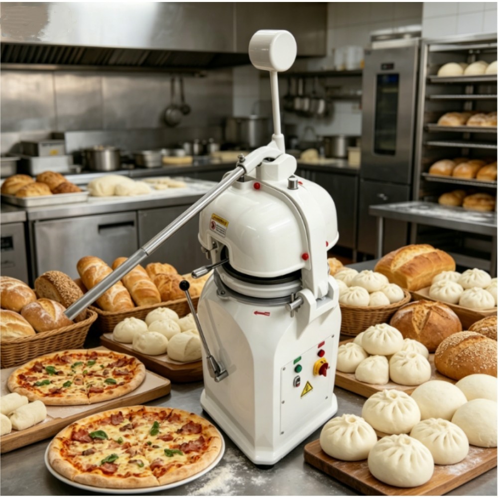 Food-Grade 26-Piece Semi-Automatic Dough Divider and Rounder 110V Dough Cutter