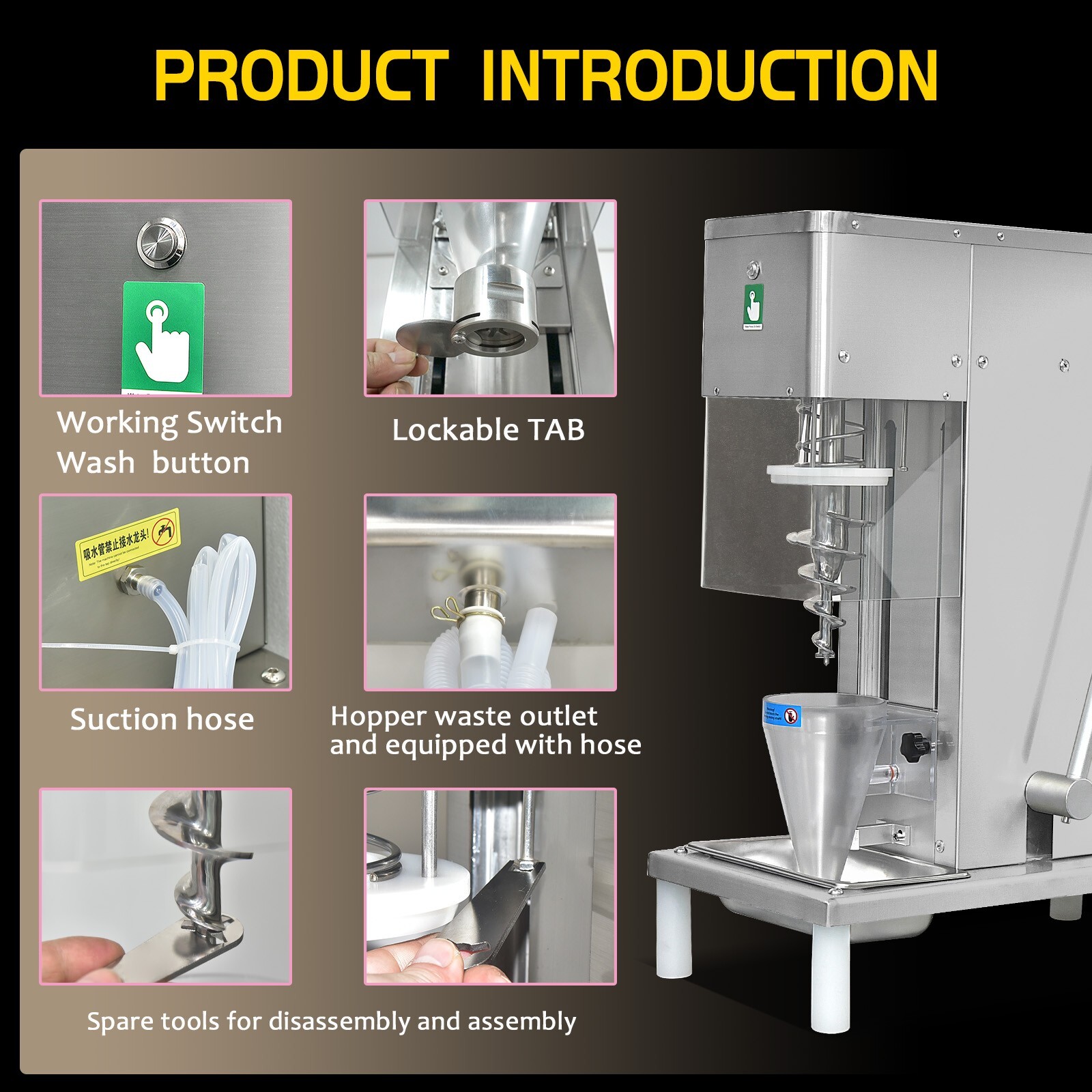 Kolice Yogurt Ice Cream Blending Machine, Milkshake Machine, Ice Cream Mixer