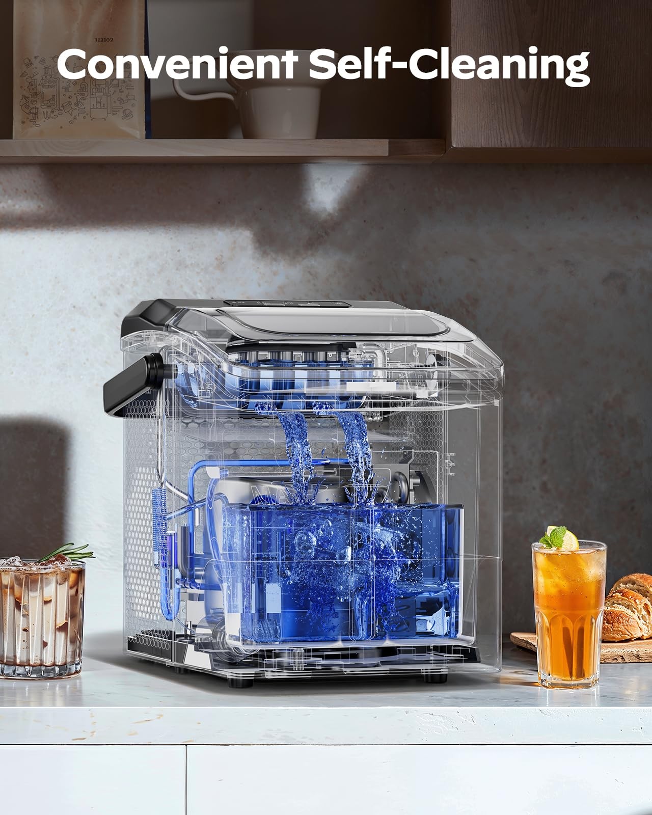 HOMEZAY Ice Maker Countertop, 9 Cubes Ready in 6 Mins, 26 lbs per Day, Black