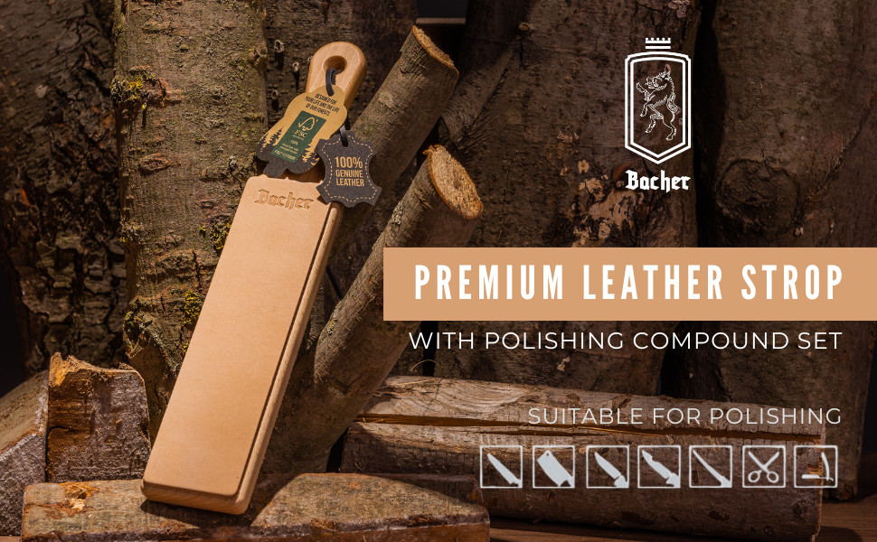 Premium Leather Strop for Knife Sharpening with Polishing Compound – Double