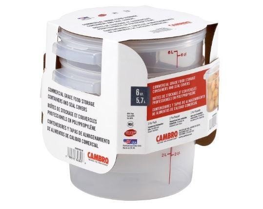 PACK2 Cambro Round Translucent Container with Lid 6 qt – FREE shipping