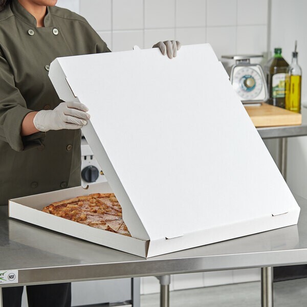White Customizable Corrugated Plain Pizza Box Square 25 Bundle 24″ x 24″ x 2″