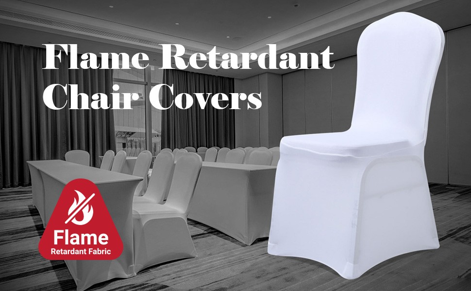 BEGOODTEX Flame Retardant Chair Covers Spandex Stretch Polyester Fabric Black