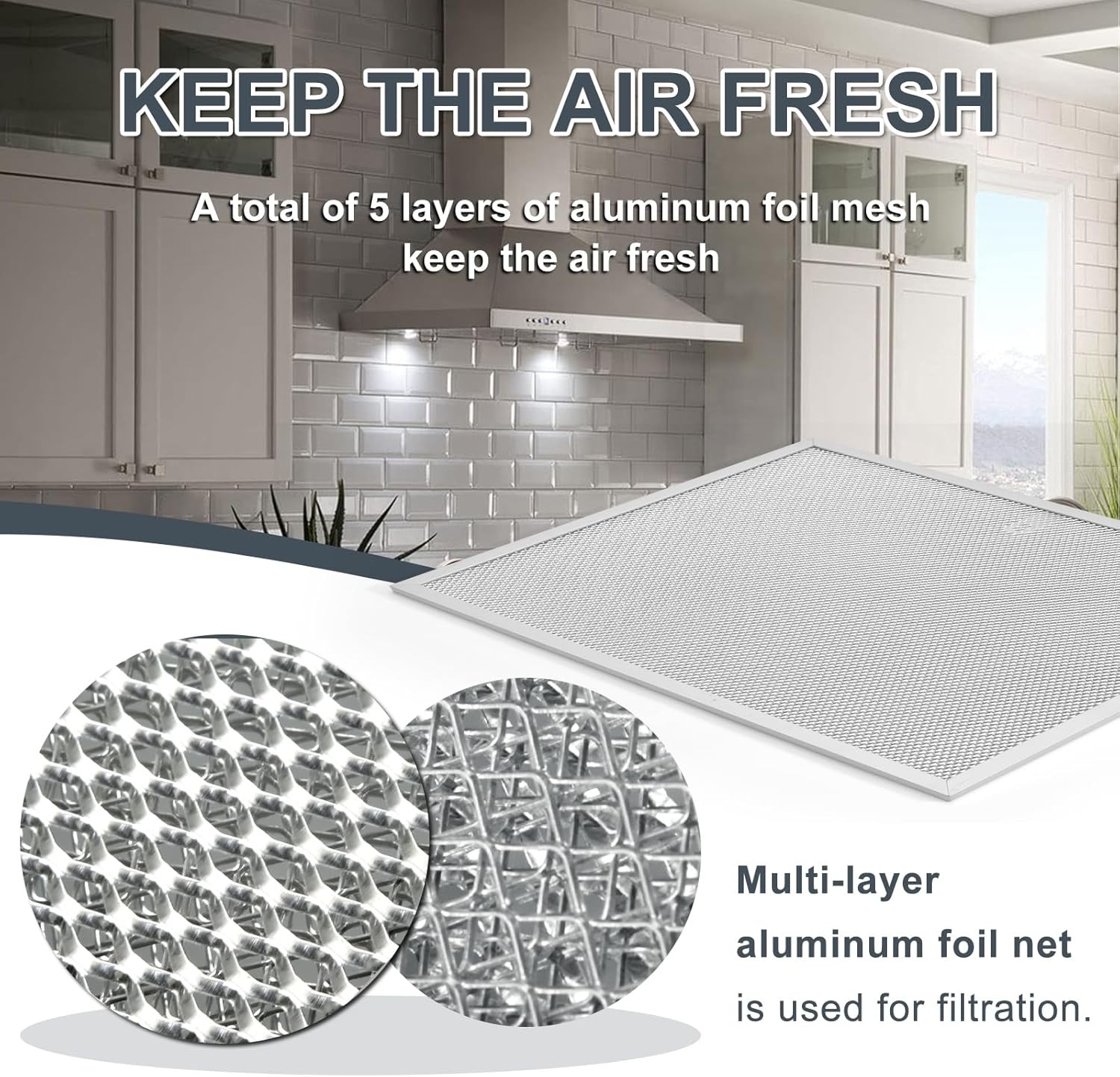 Range Hood Grease Filter 11-3/4″ x 14-1/4″2-Pack Aluminum Filter Compatible w…