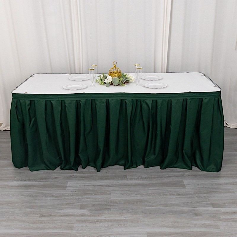 Hunter Emerald Green 21 feet PLEATED TABLE SKIRT POLYESTER Fabric Tradeshow