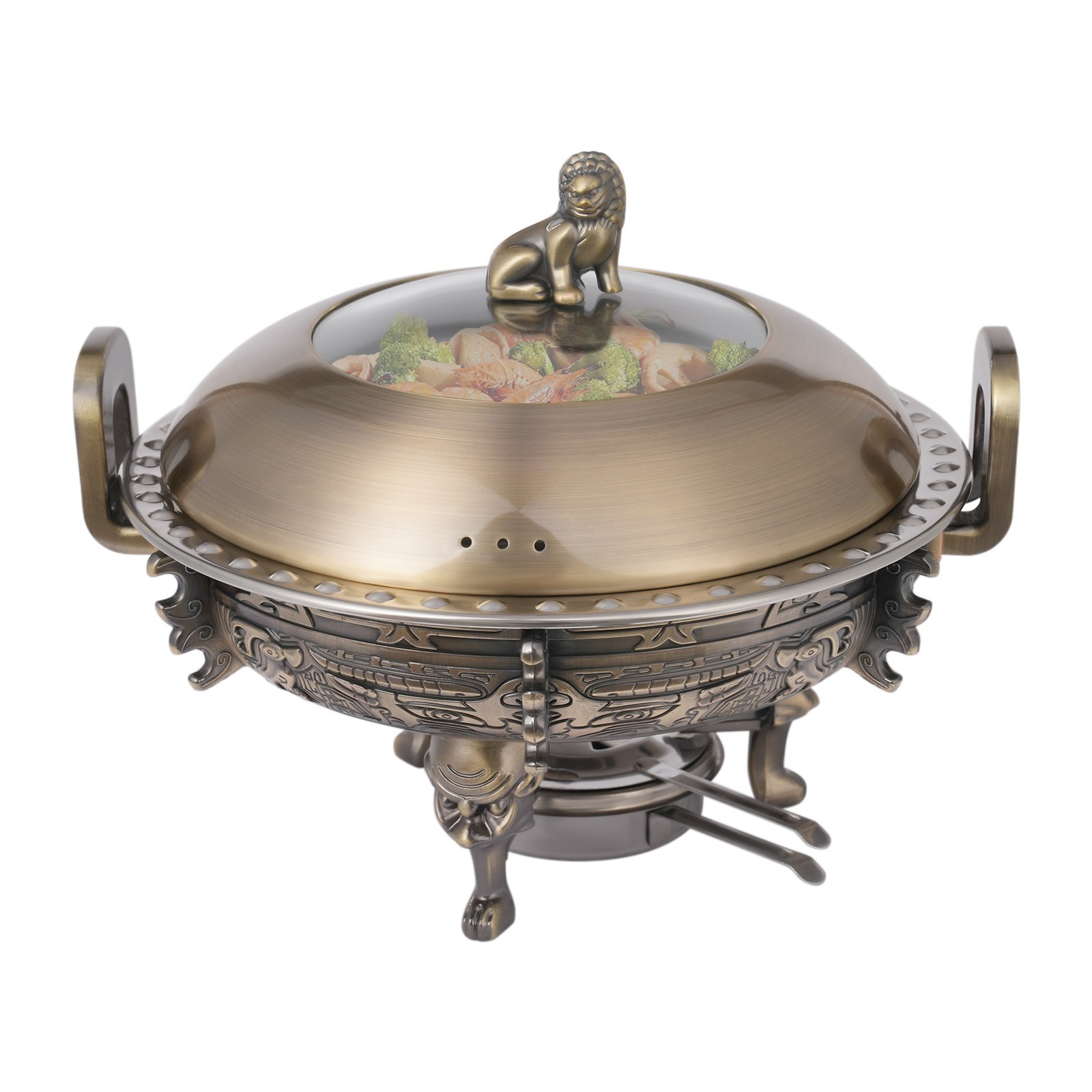4 Pack Round Chafing Dish Stainless Steel Chafer Sets Catering Food Warmer NEW