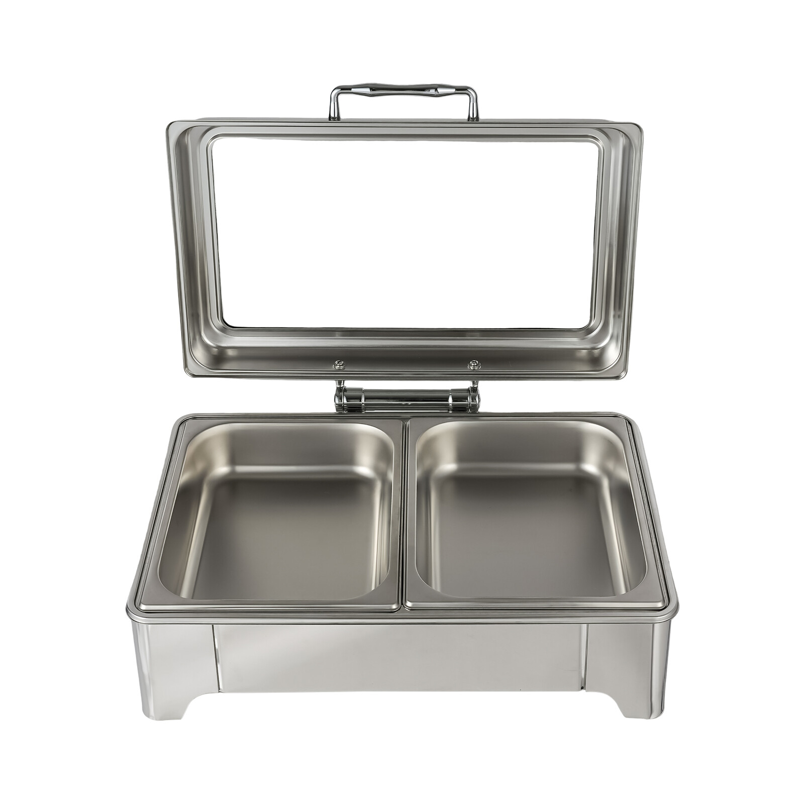 Stainless Steel Chafing Dish Set with 2 Compartments, 9L Electric Warmer
