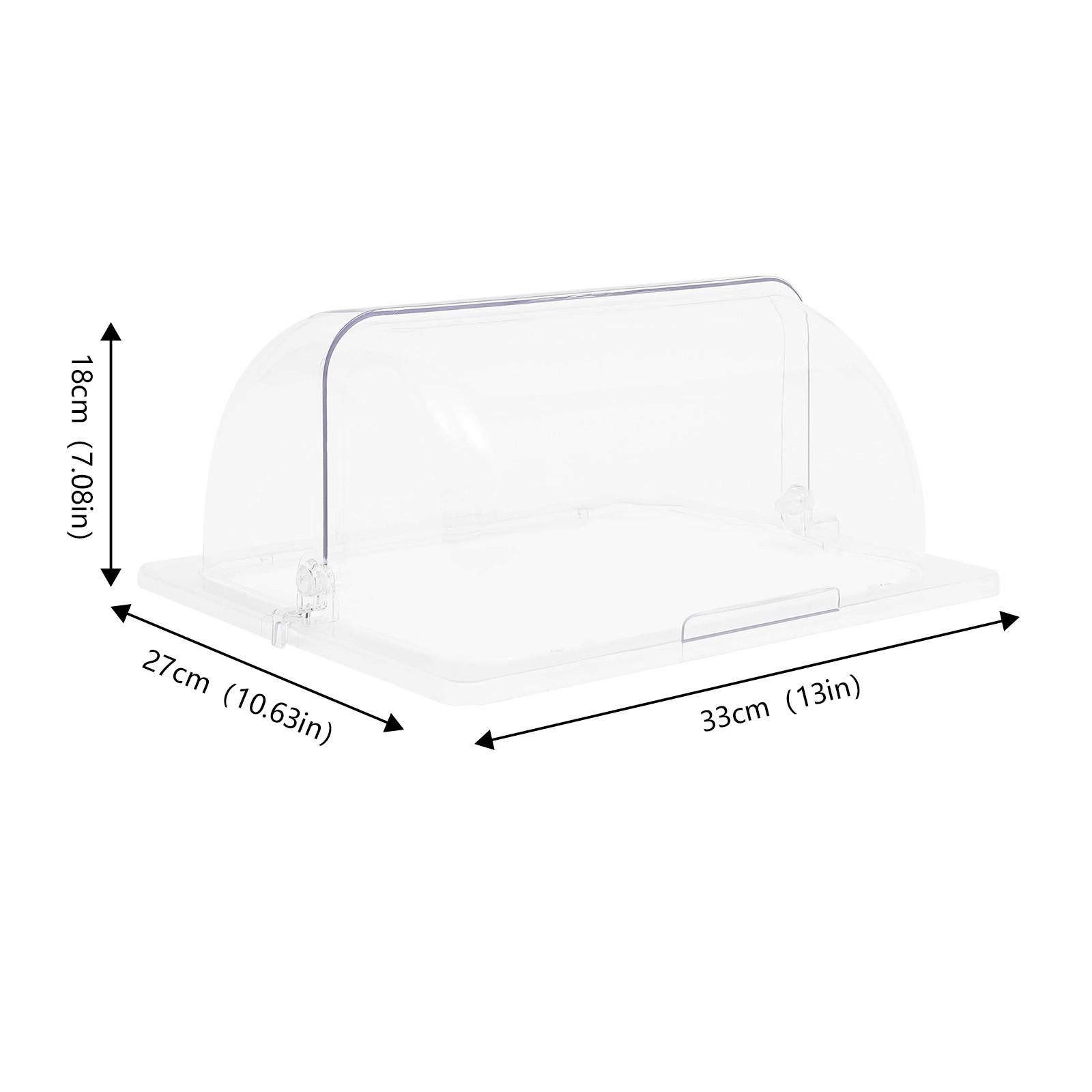 6 PACK Half Size Roll Top Chafing Dish Clear Plastic Pan Display Cover Chafer