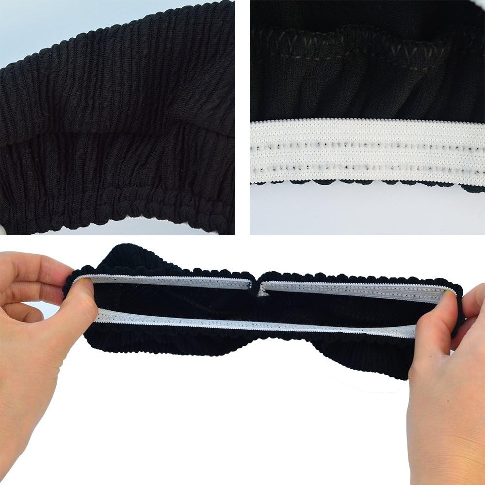 Black Polyester Elastic Stretch Chair Arm Covers, Machine Washable Office Chair