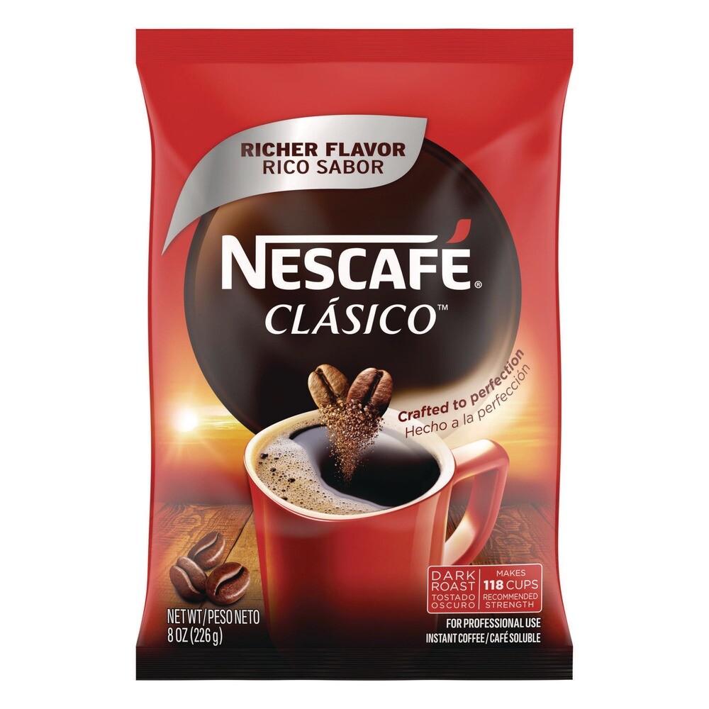Nescafe 70948 8 oz Pouch Clasico Dark Roast Instant Coffee New
