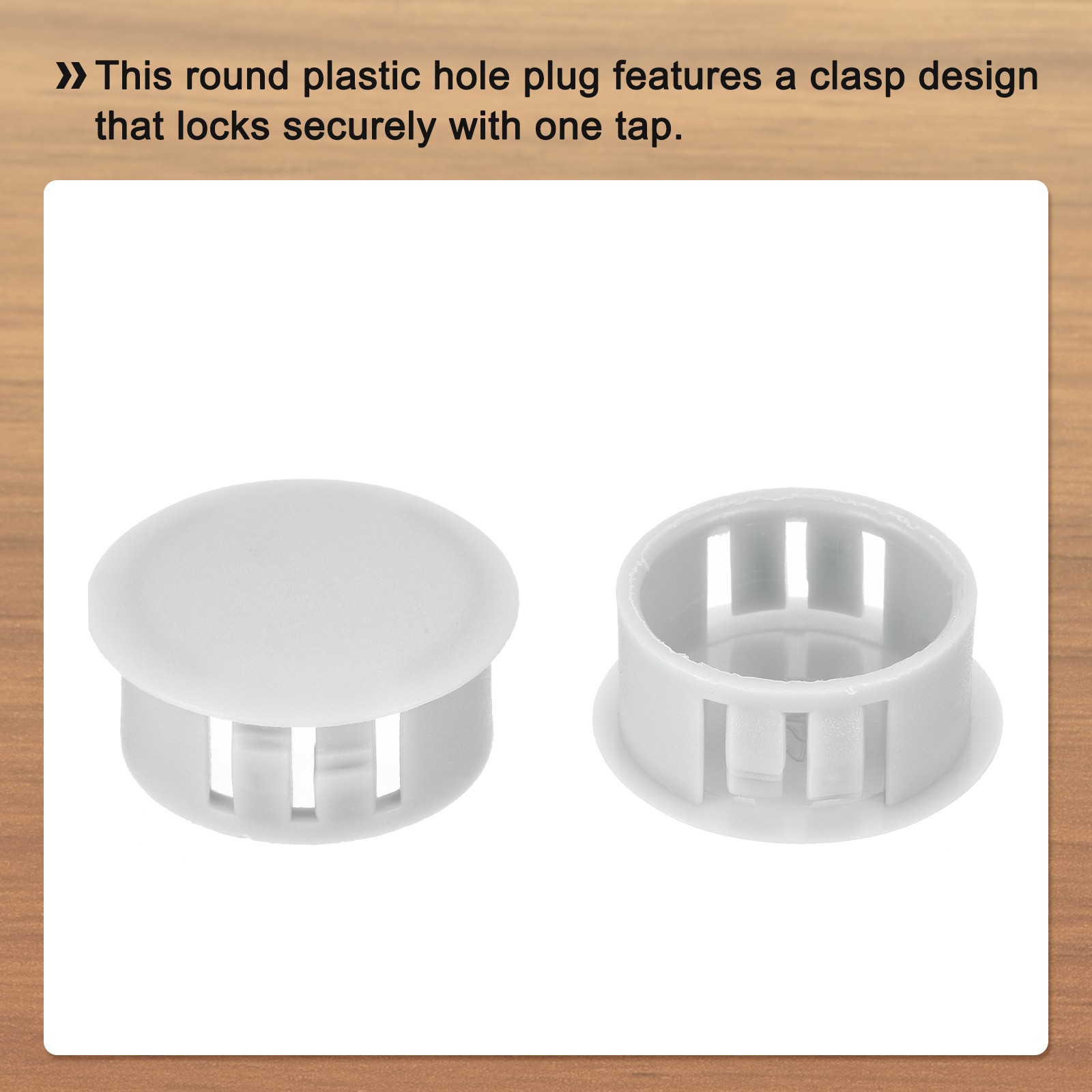 32Pcs 22mm Light Gray Nylon Plastic Round Locking Hole Plugs Insert End Cap
