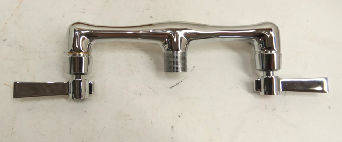 Advance Tabco K-1 Lead Free 8″ O.C. Splash Mount Faucet 12″ Swing Chrome Finish