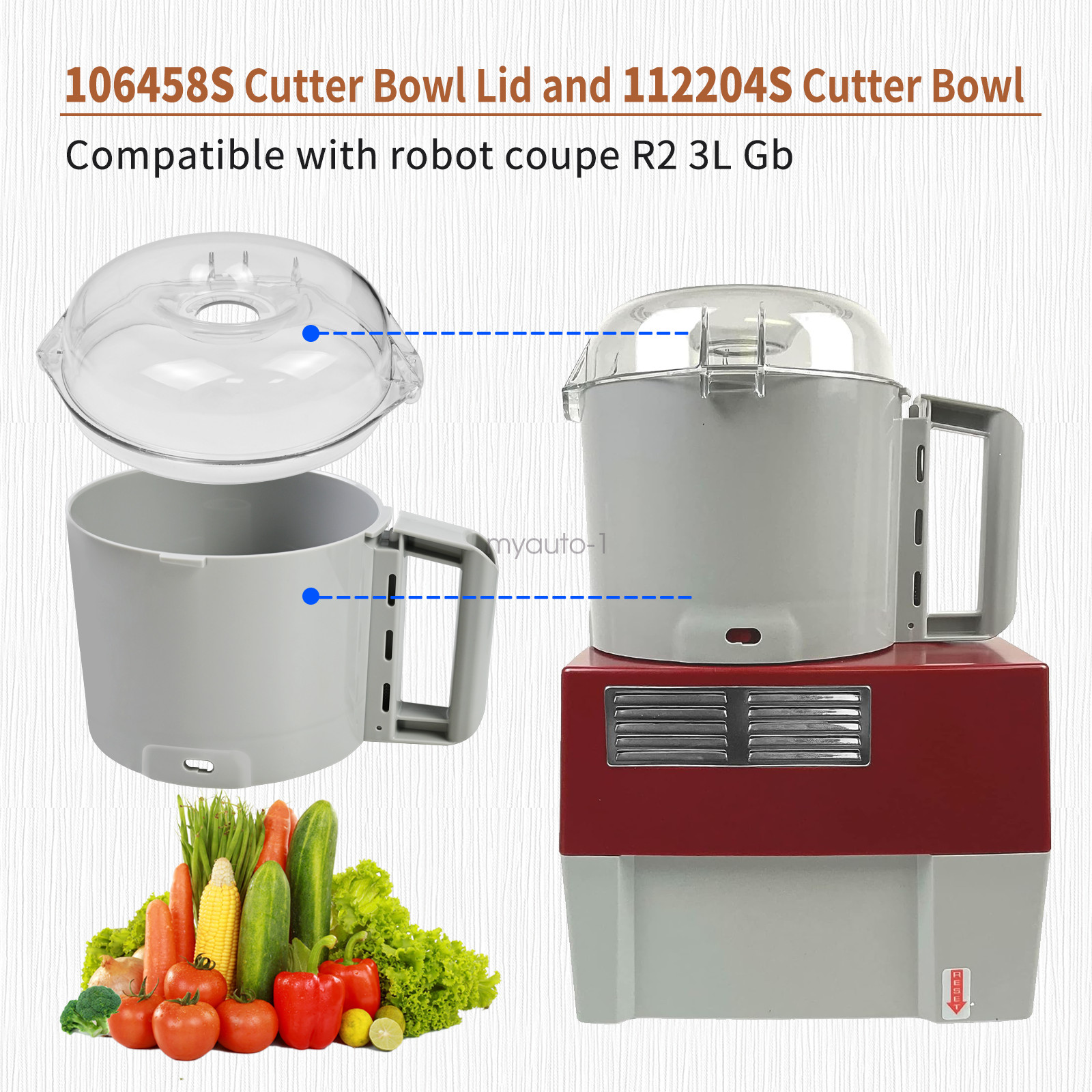 106458S Cutter Bowl Lid and 112204S Cutter Bowl Fits robot coupe R2 3L Gb