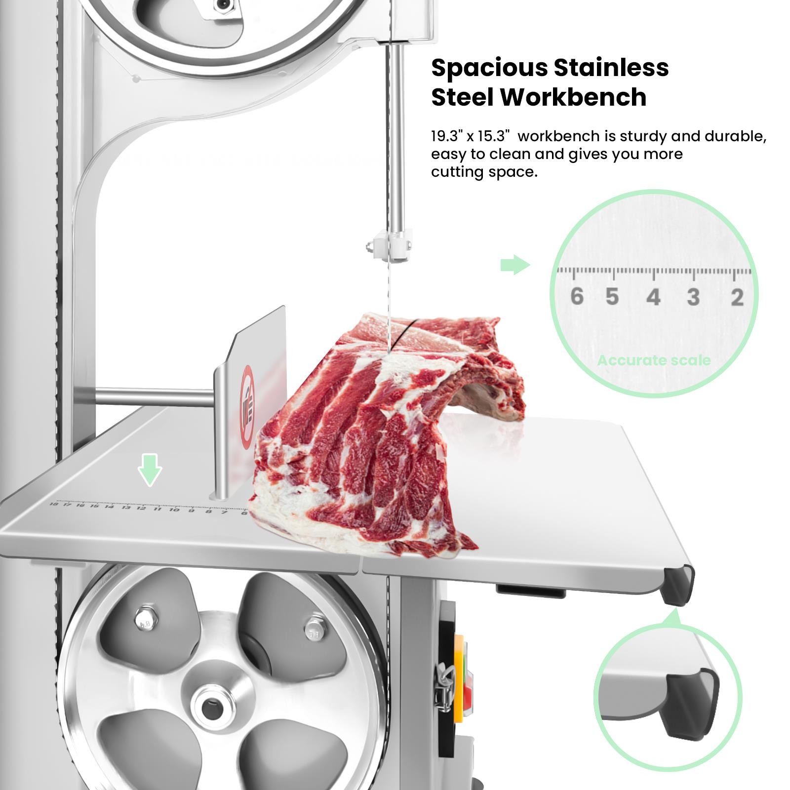 Commercial Frozen Meat Bandsaw Cut Butcher 1500W Electric Meat Bone Saw Machine