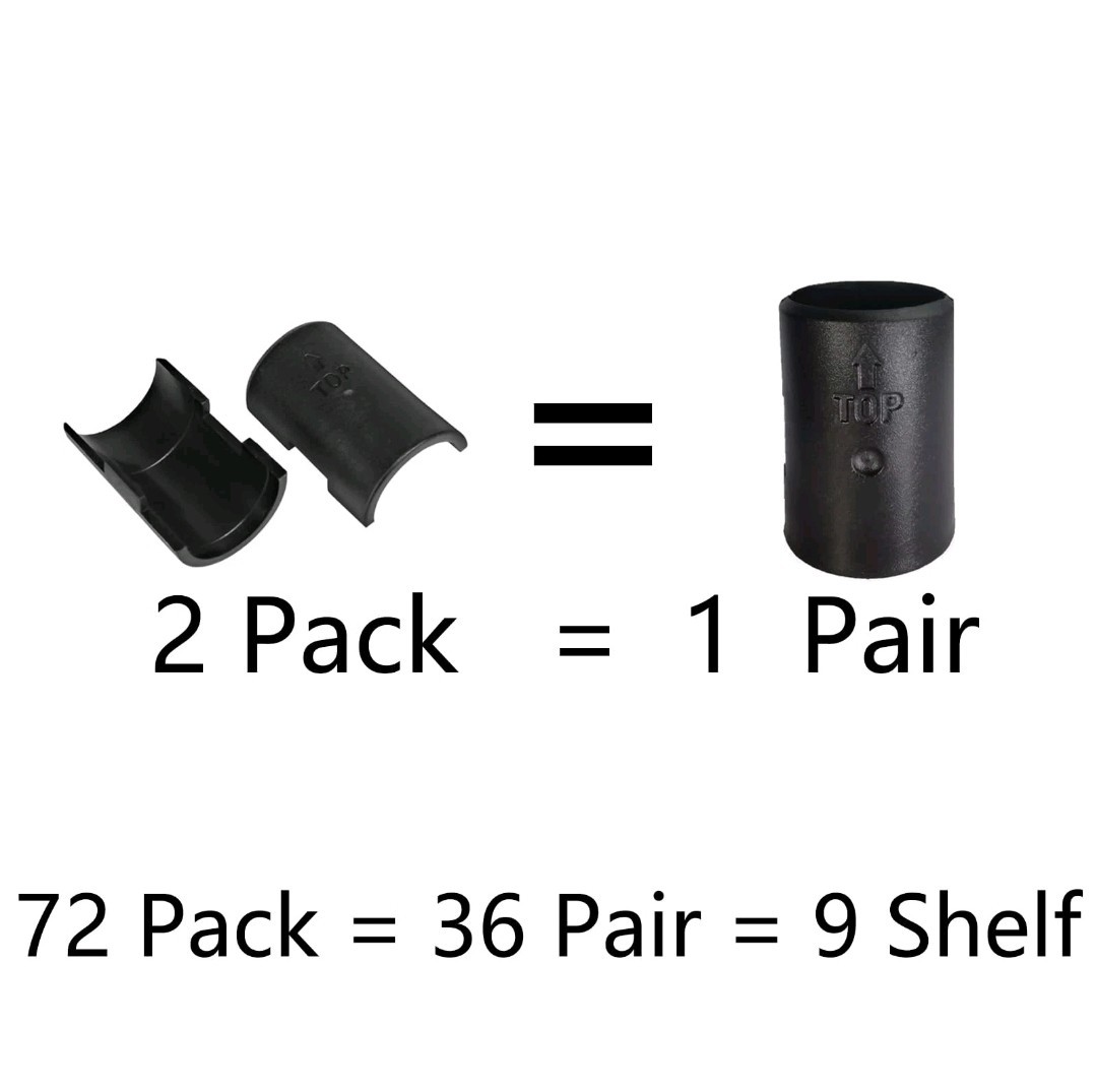 Two 72 Pack Wire Shelving Shelf Lock Clips for 1″ Post 36 Pairs Shelving Sleeves
