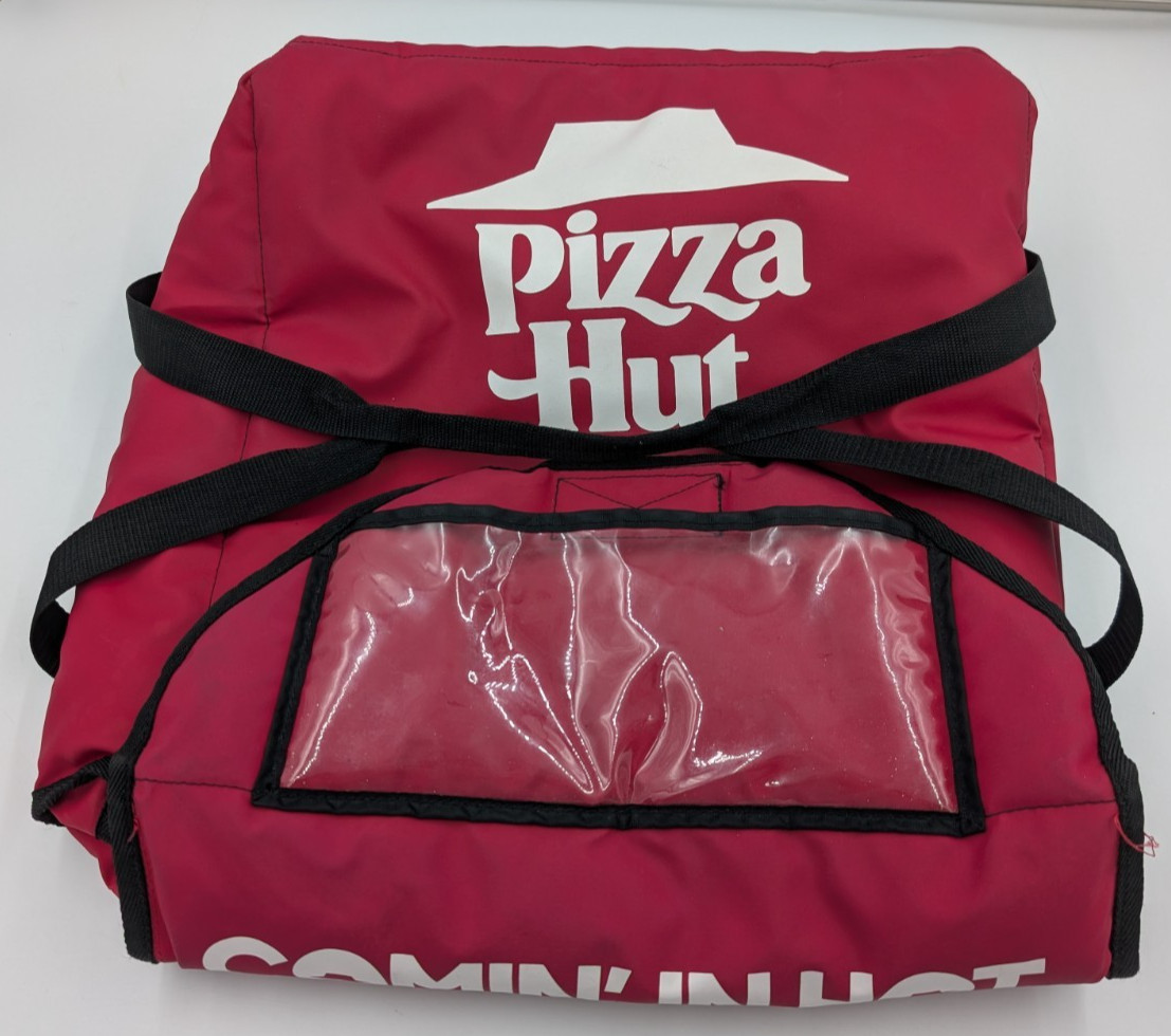Vintage Pizza Hut Insulated Delivery Bag Comin In Hot Version Red