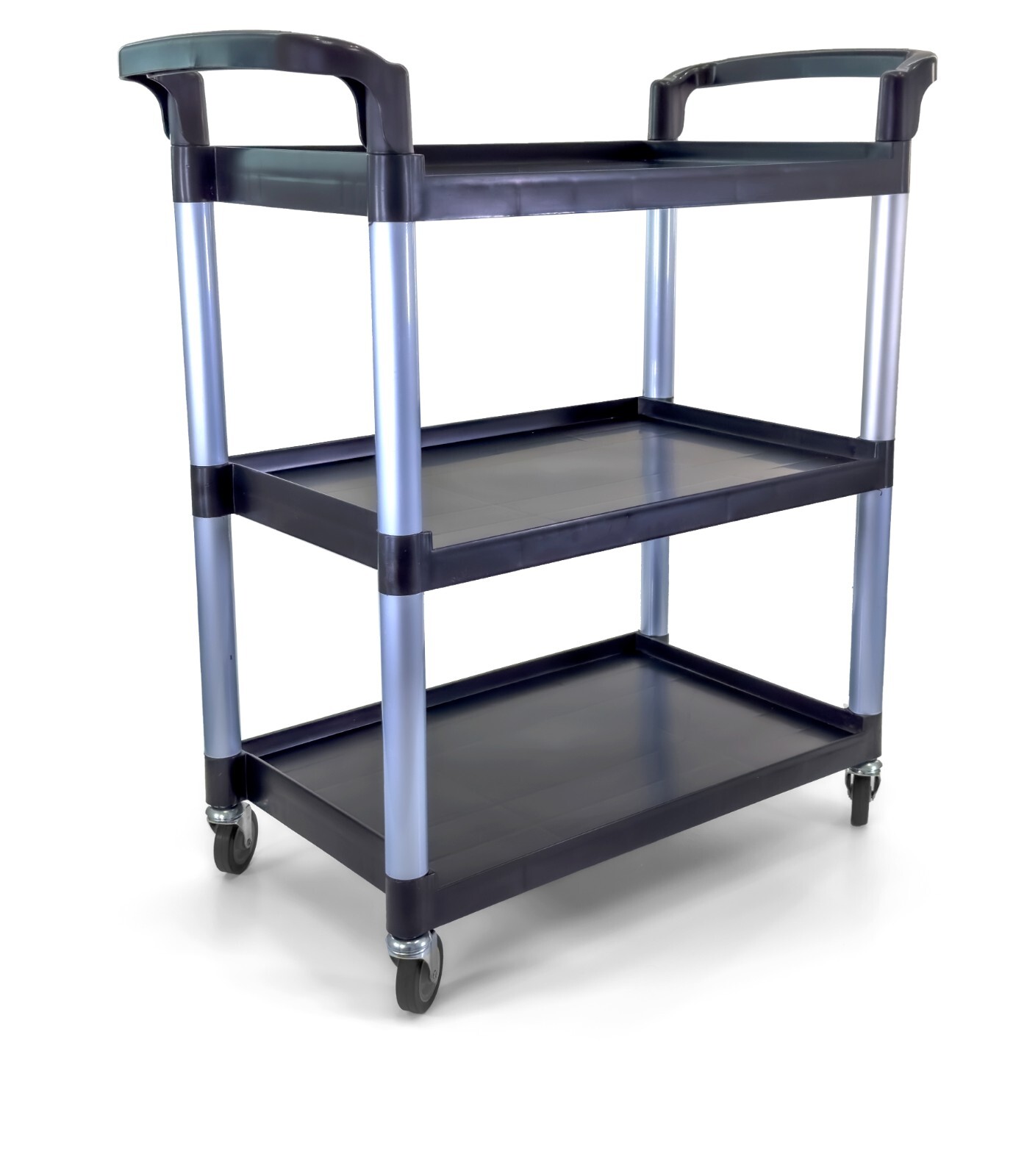 Commercial 3-Shelf Rolling Service Utility Cart | Capacity 390 lbs. | 37″ x 33″