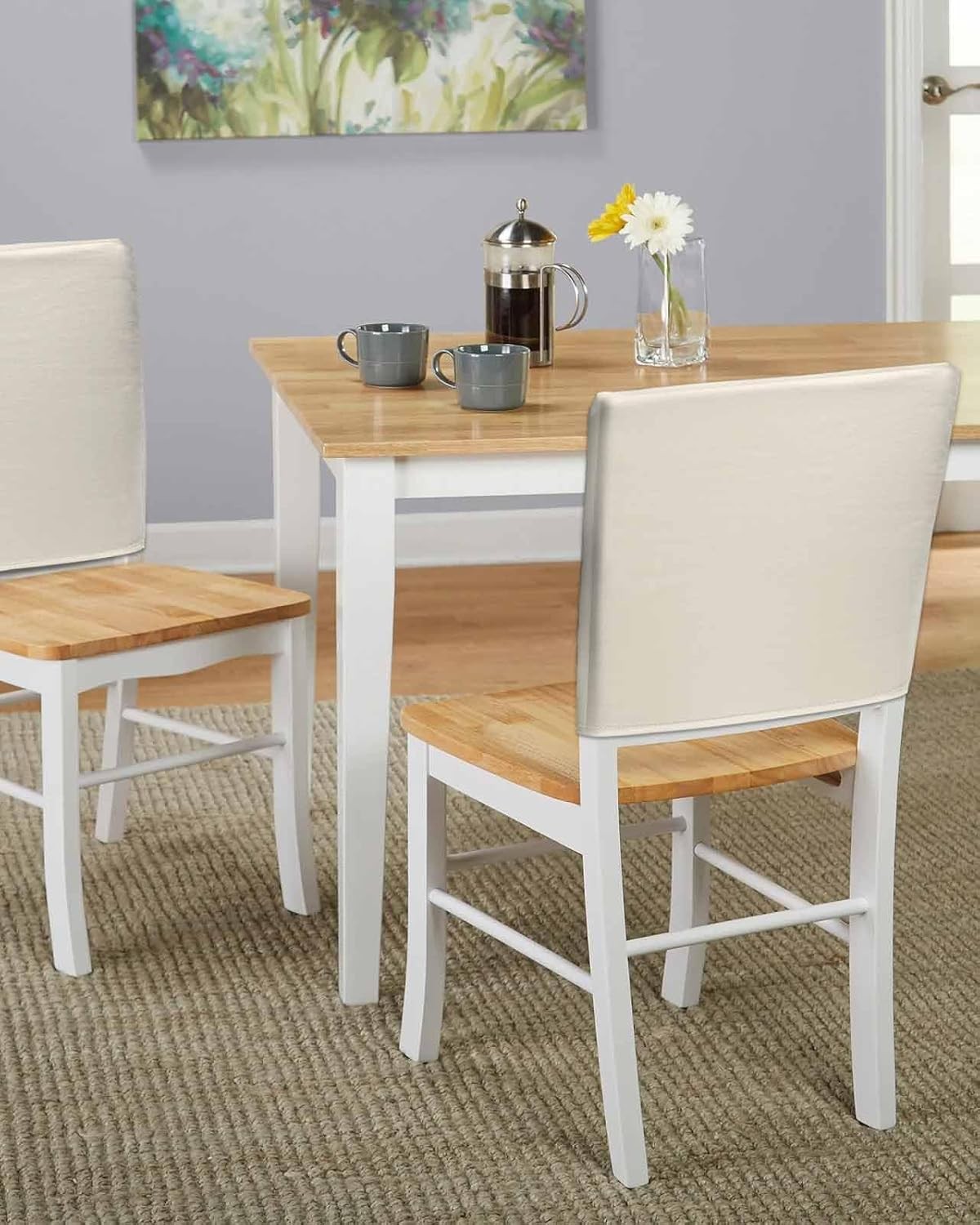 Cream Beige Chair Back Covers for Dining Room, Farmhouse Solid Cream Color Linen