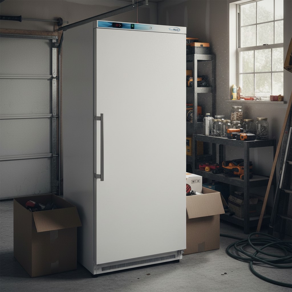 Professional Grade 20 Cu. Ft. White Refrigerator with Manual Defrost & 4 Shelves