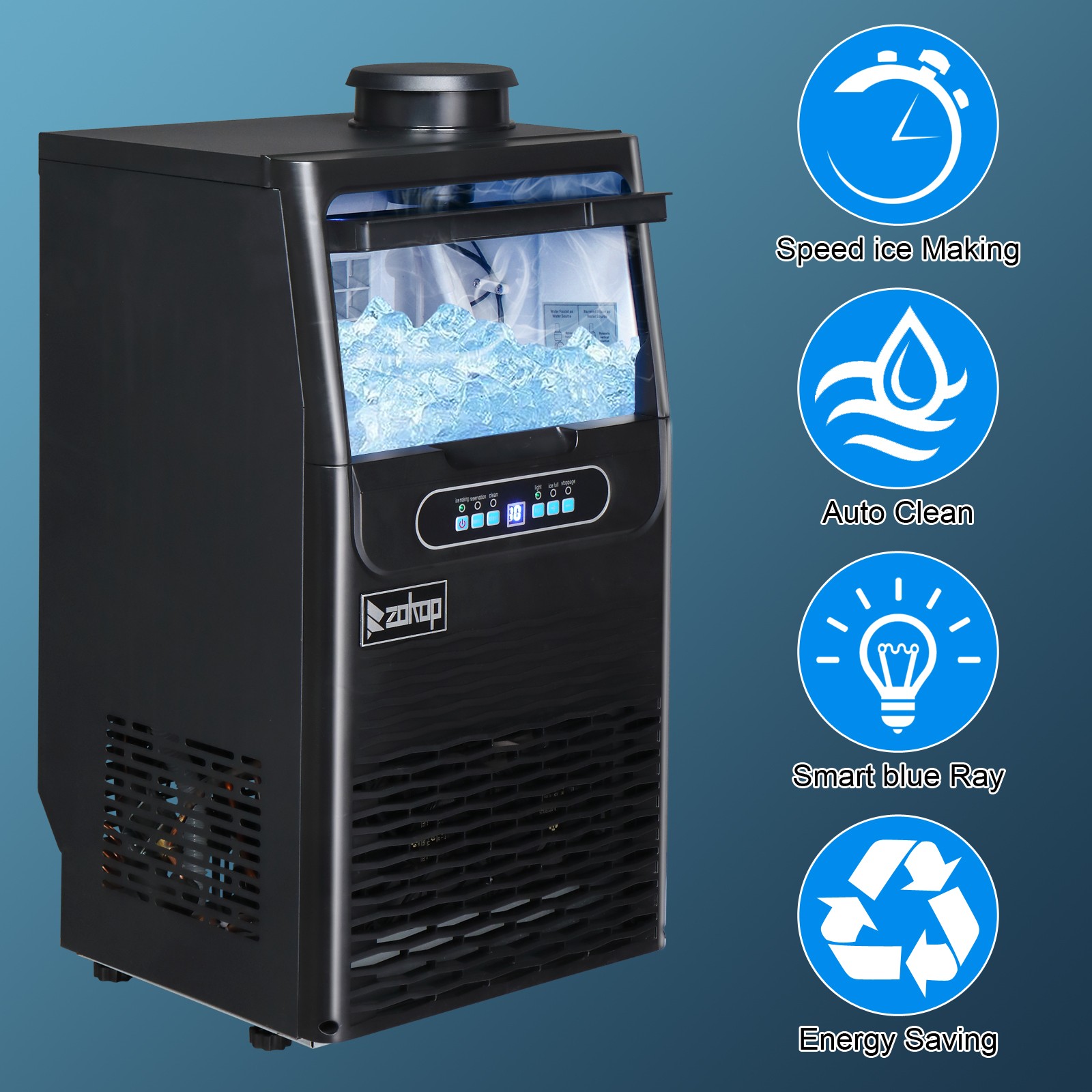 Commercial Ice Maker Machine, 70 lbs/24H Under Counter Freestanding ice Machine