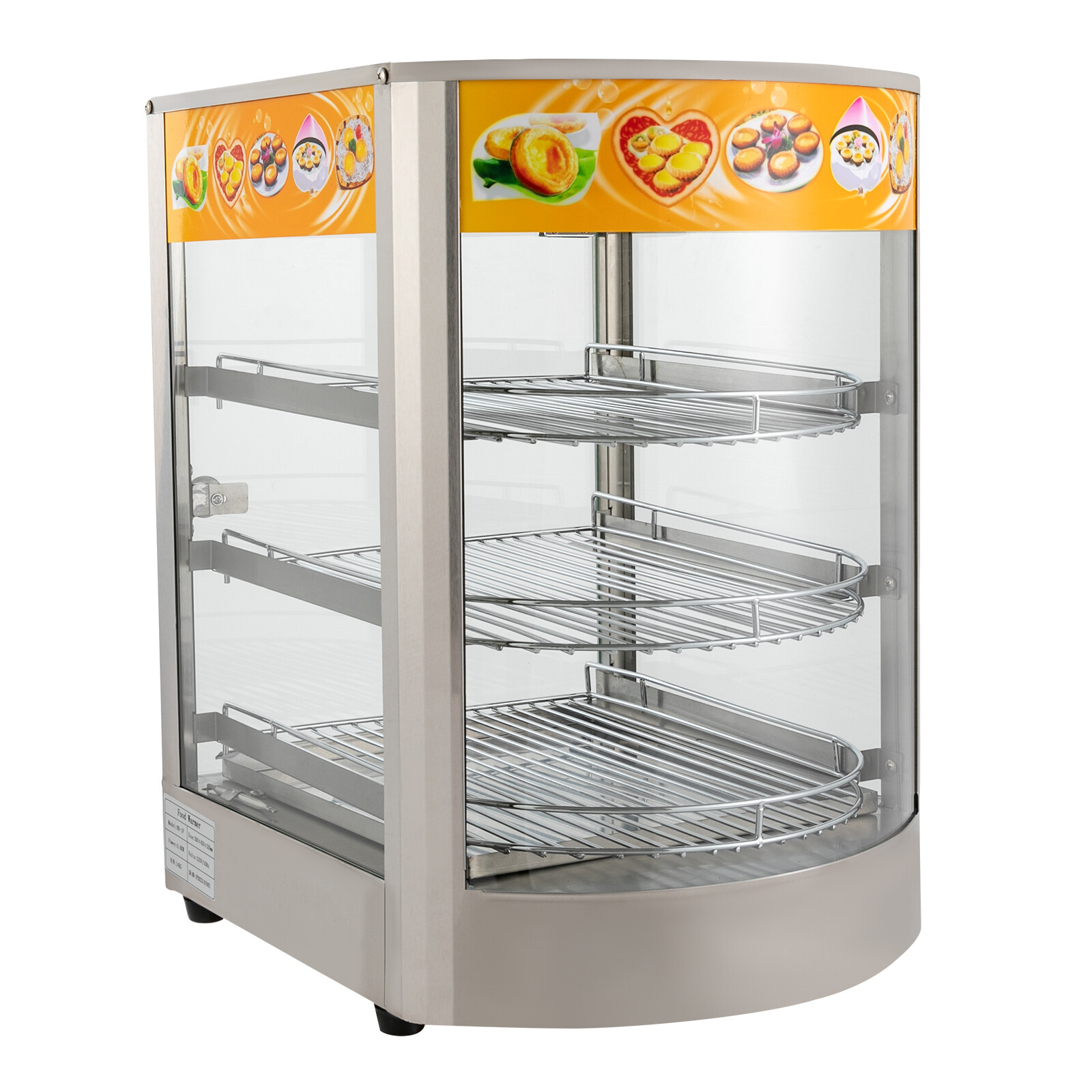 3-Tier Commercial Food Warmer Cabinet Countertop Electric Warming Display Case