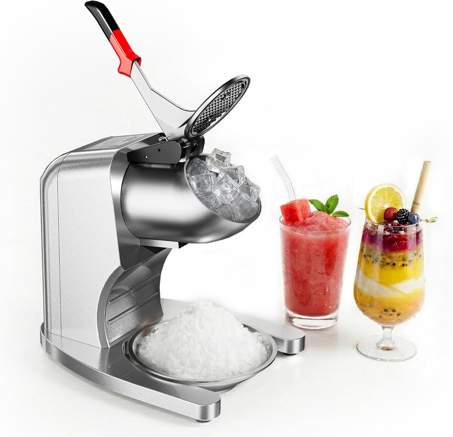 Commercial 250LBS/H Shaved Ice Machine Ice Crusher 2000RPM Snow Cone Machine