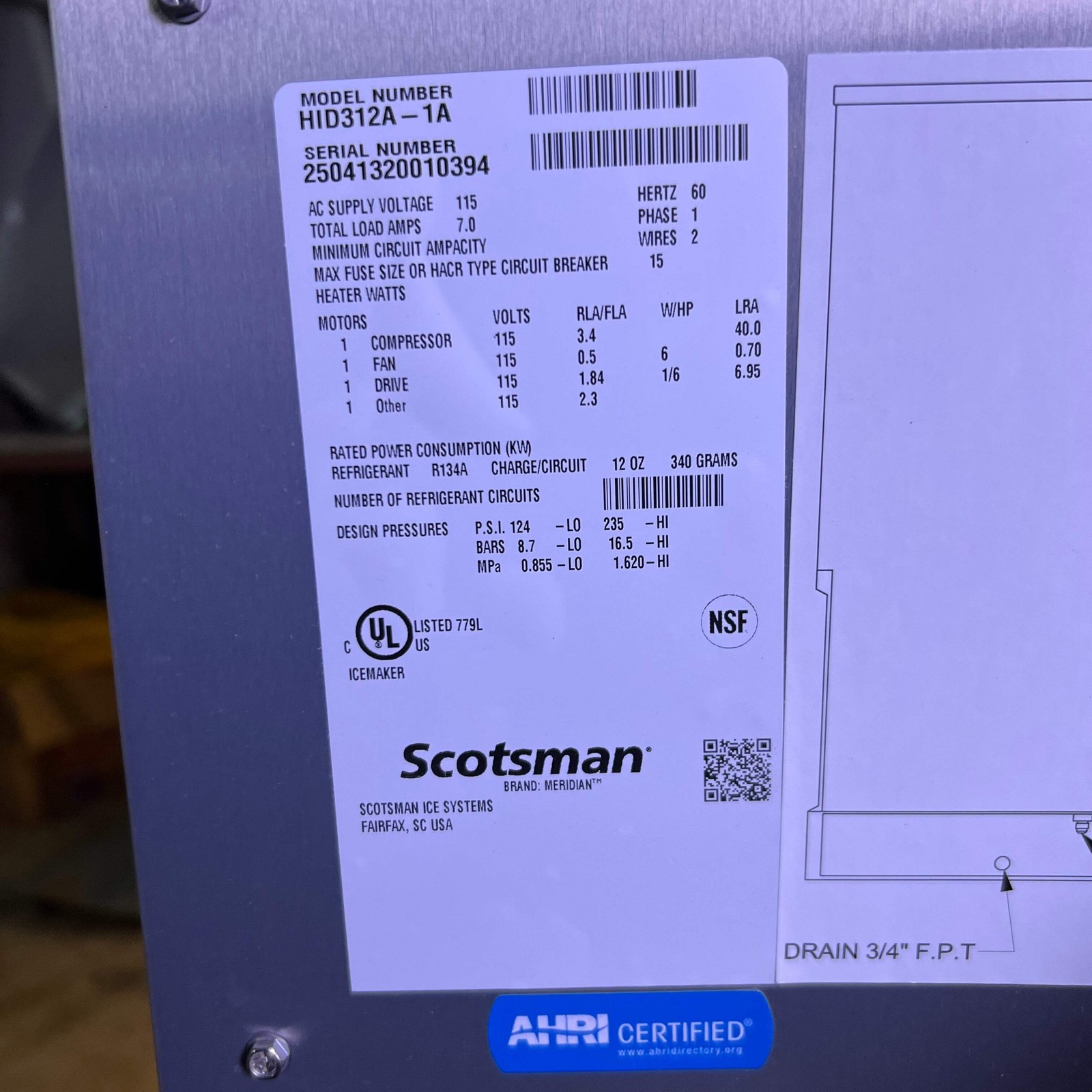 SCOTSMAN Meridian Countertop Air Cooled Ice & Water Dispenser HID312A-1A (New Ot