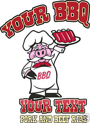 Personalized BBQ Ribs Decal 24″ Concession Restaurant Food Truck Vinyl Sticker