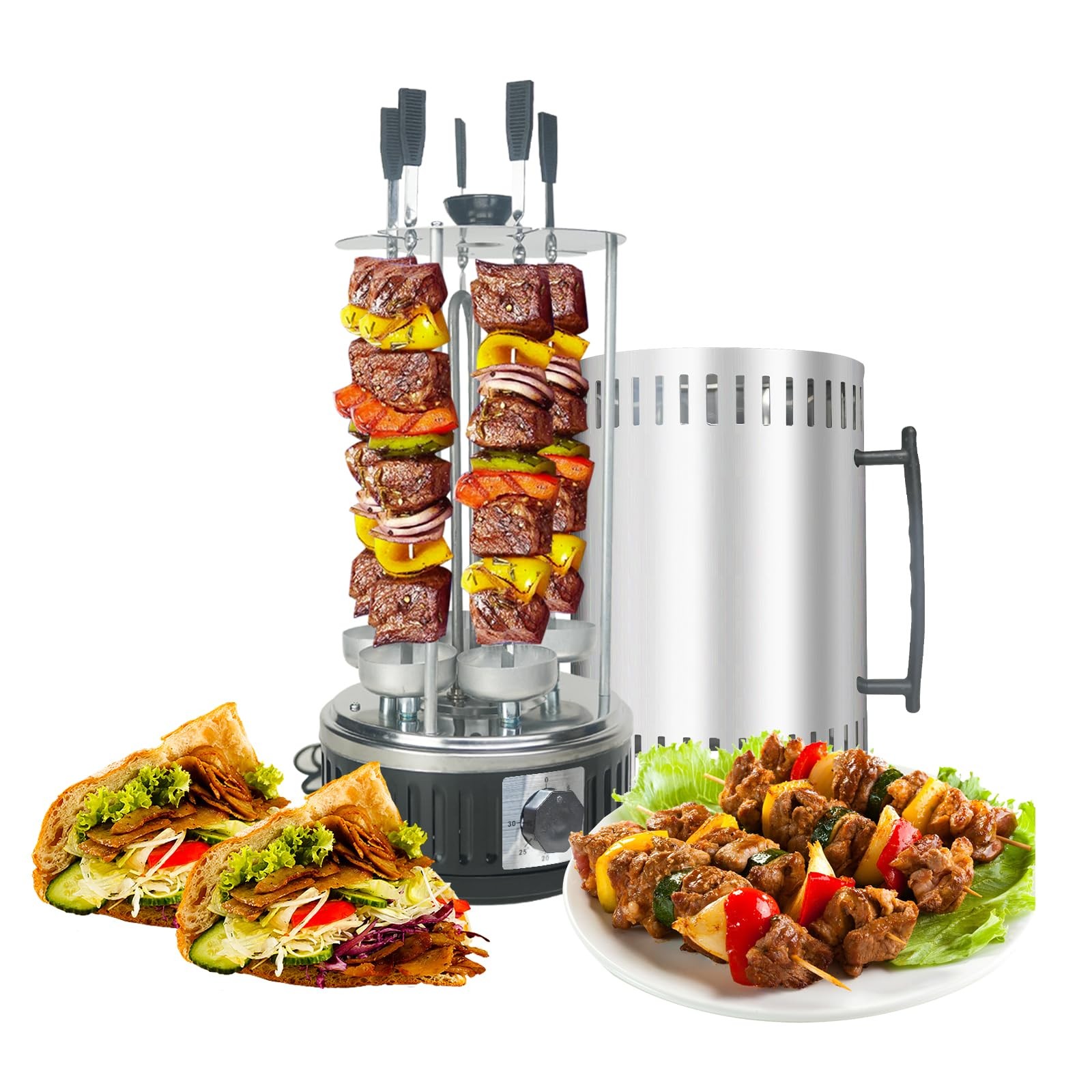 AUPLEX Upgraded Countertop Vertical Rotating Oven – Regular, Silver