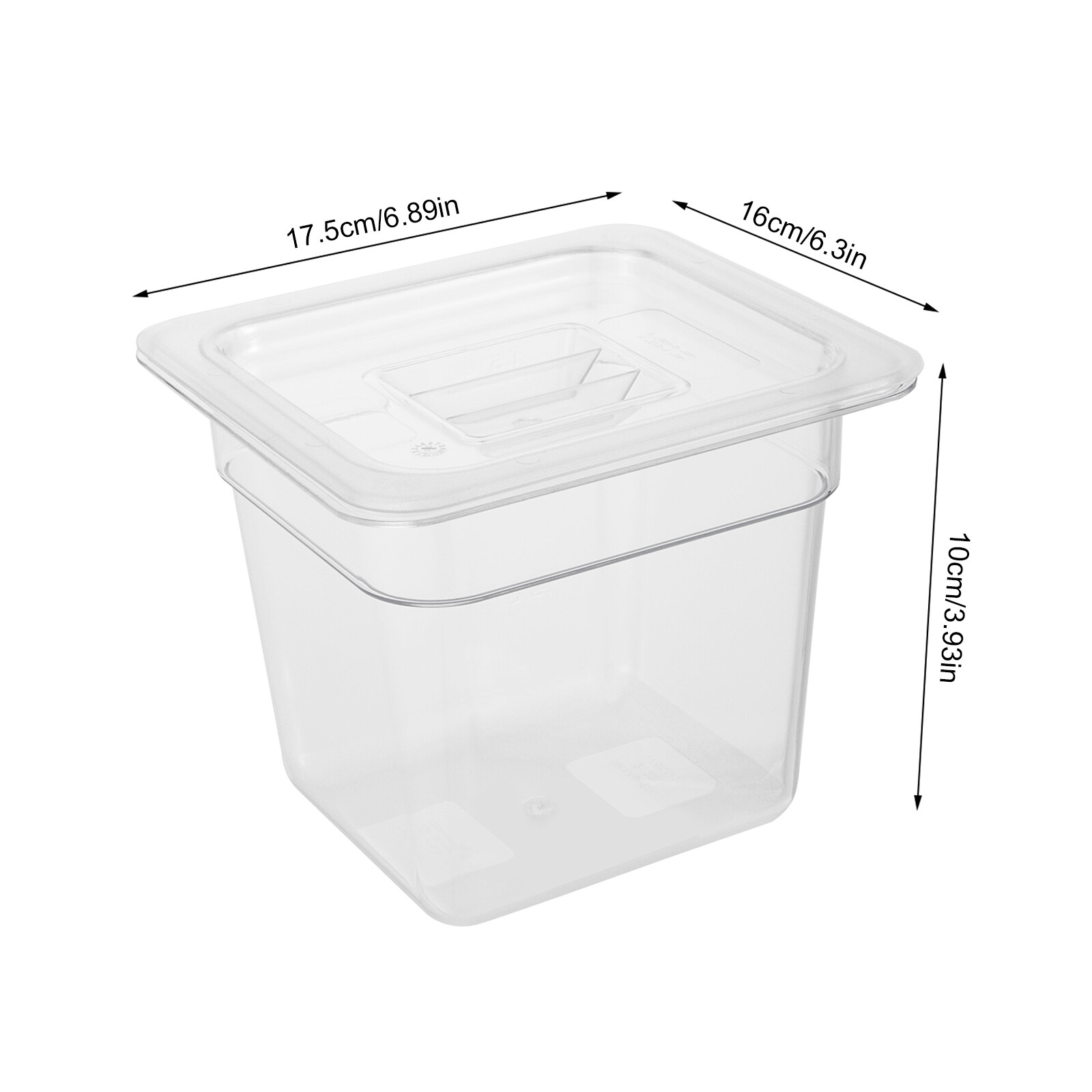 8*1/6 Size Food Pans With Lids Clear Food Pan Commercial Food Storage Containers