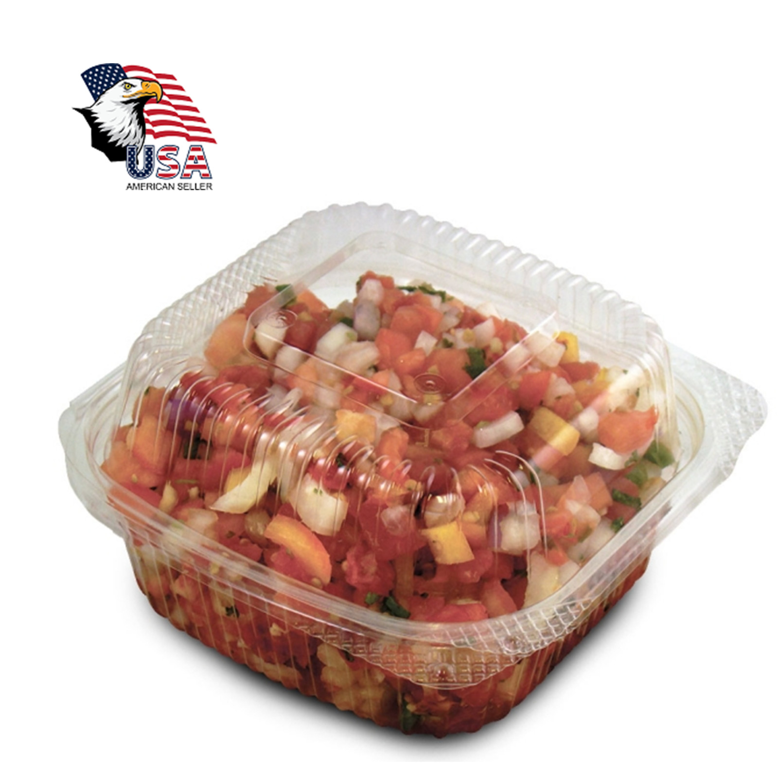 DART SOLO C57PST1 Clear Plastic Seal Hinged-Lid Food Containers 6 x 6″