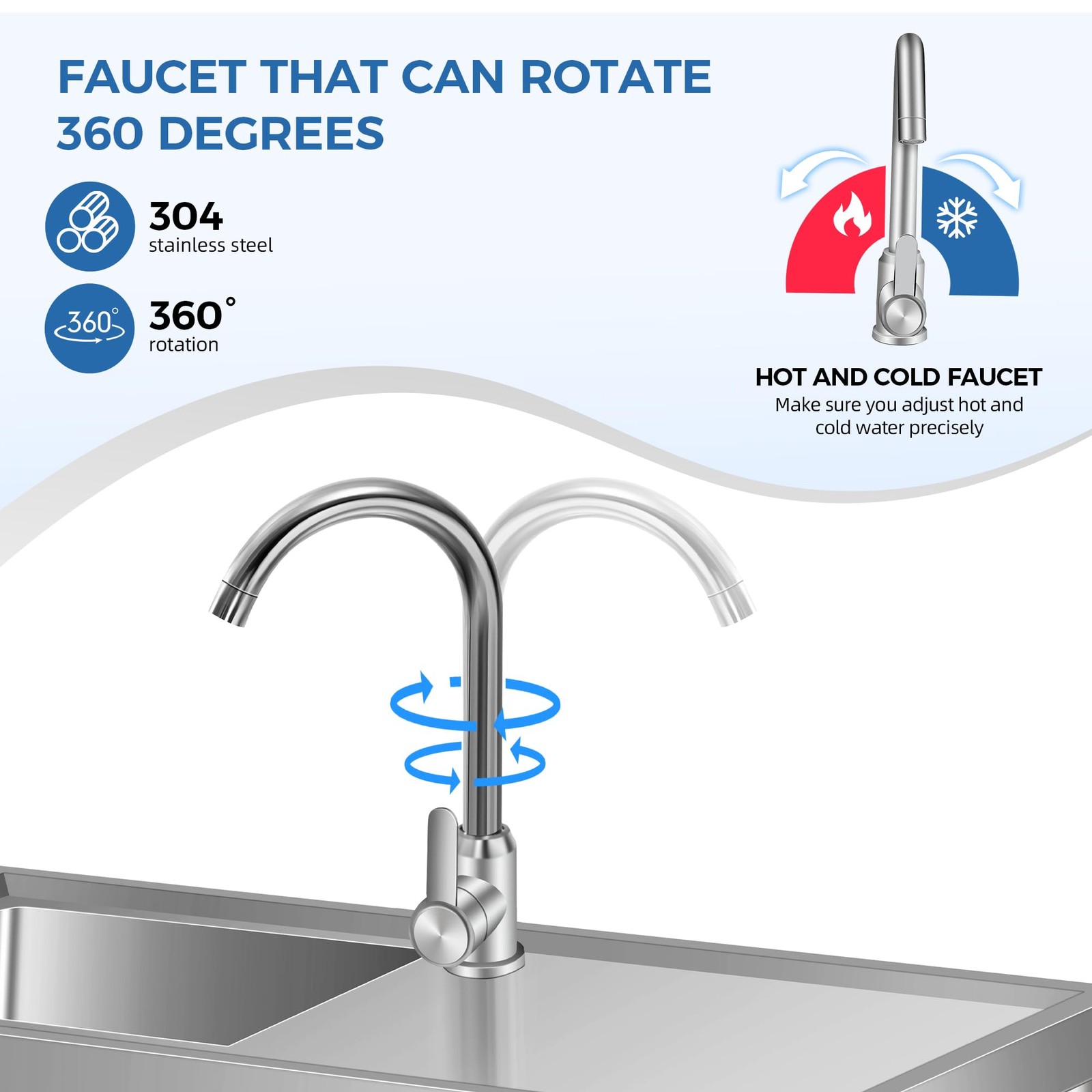 Stainless Steel Utility Sink 30″x16″x30″ Single Bowl Sink with Faucet Kitchen
