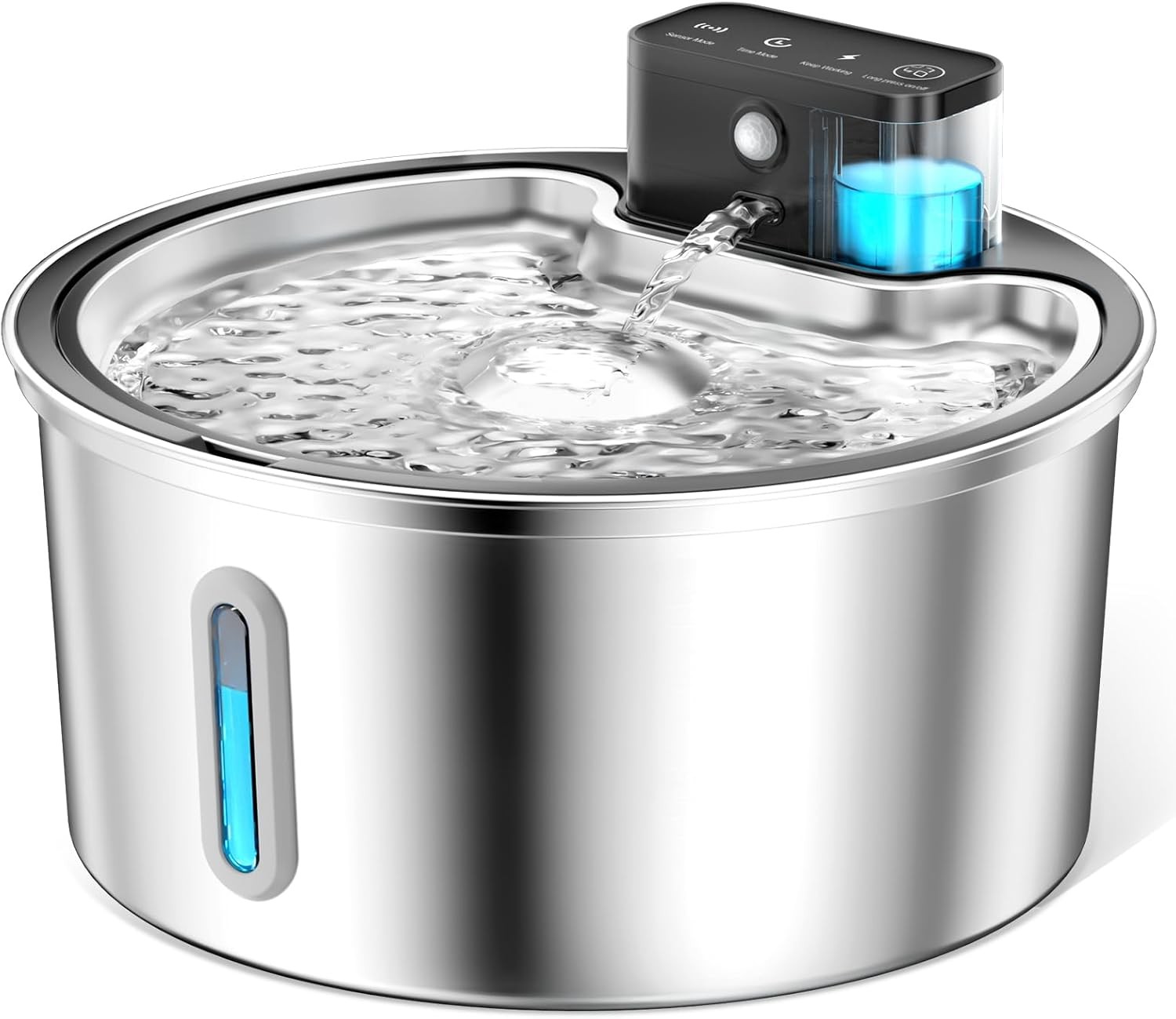 Wireless Cat Water Fountain Stainless Steel – 3.2L/108Oz Cordless Pet Water Foun