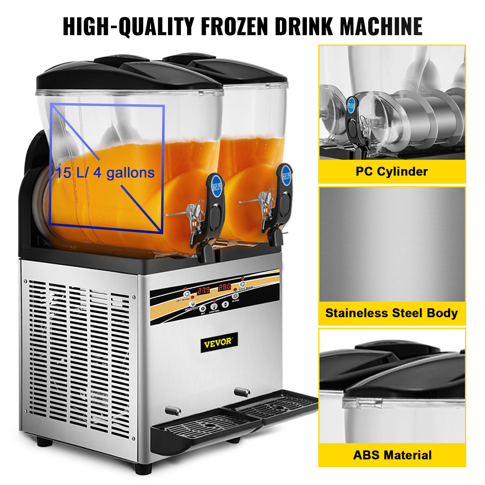 Commercial Slush Machine Professional Frozen Drink Maker Large Long Usage Cycle