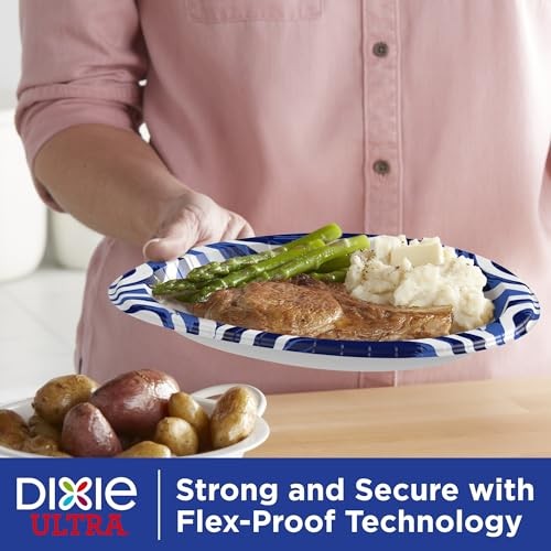 Dixie Ultra, Large Paper Plates, 3X Stronger*, Heavy Duty, 100 Count 10 Inch