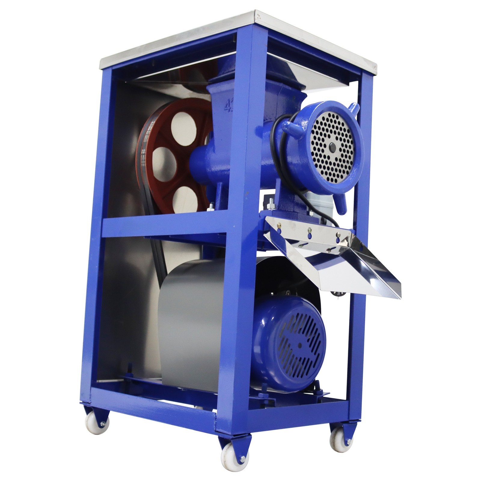 220V Meat Bone Crusher Fish Chicken Chopper Grinder 500lbs/h Output 2200w
