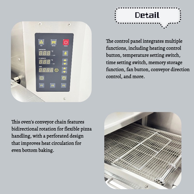 220V 9kW Conveyor Pizza Oven Commercial Baking Electric Oven Max Pizza 15 Inchs