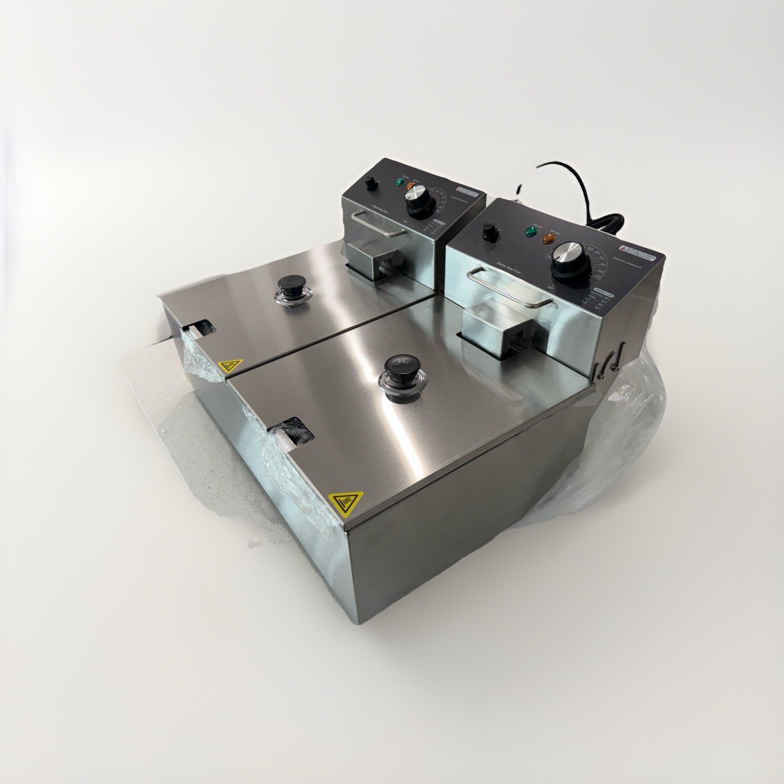 Countertop Double Deep Fat Fryer with Basket Lift, 2 Pots