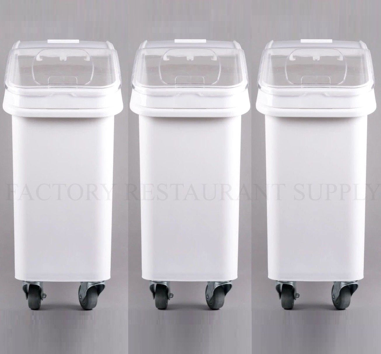 3 PACK Dry Ingredient 21 Gallon Storage Bin Caster Commercial Restaurant Kitchen