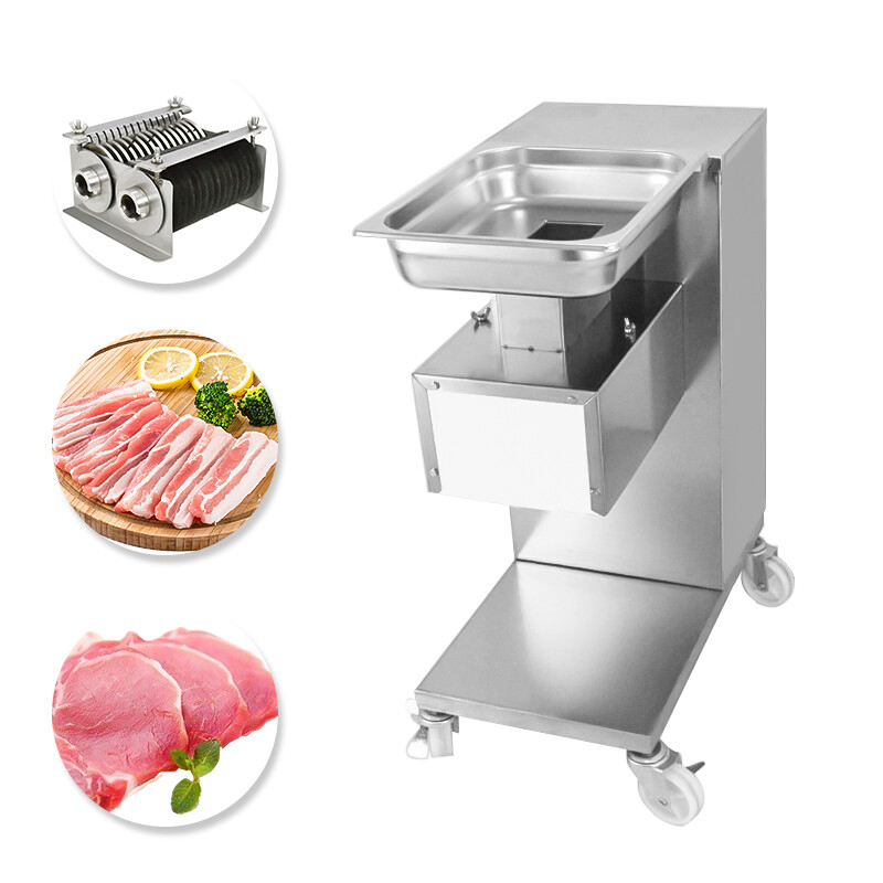 110V QE Meat Cutting Machine Meat Cutter Slicer with 5mm Blade 500KG/H Output