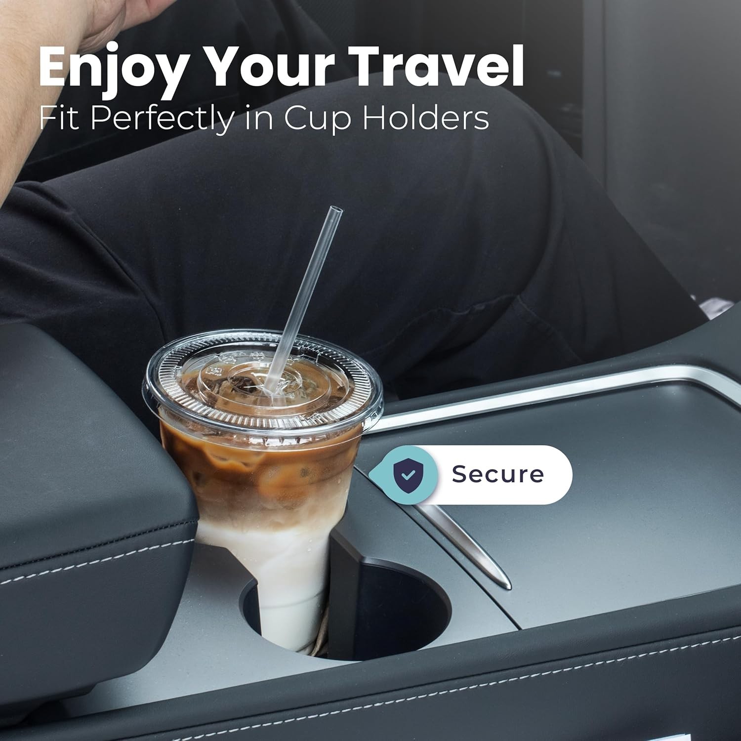 Disposable Clear Cups – 100 Count 16 oz with Flat Lids