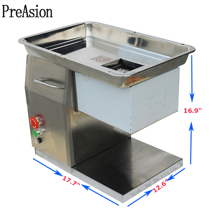 PreAsion 110V Meat Cutting Machine Meat Slicer (with 3mm Blade, 250kg/hour)
