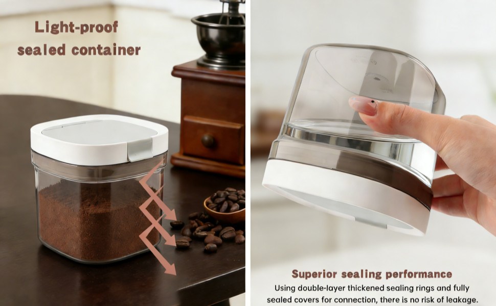 Airtight Coffee Stora Container with Magnetic Scoop, Coffee Beans and