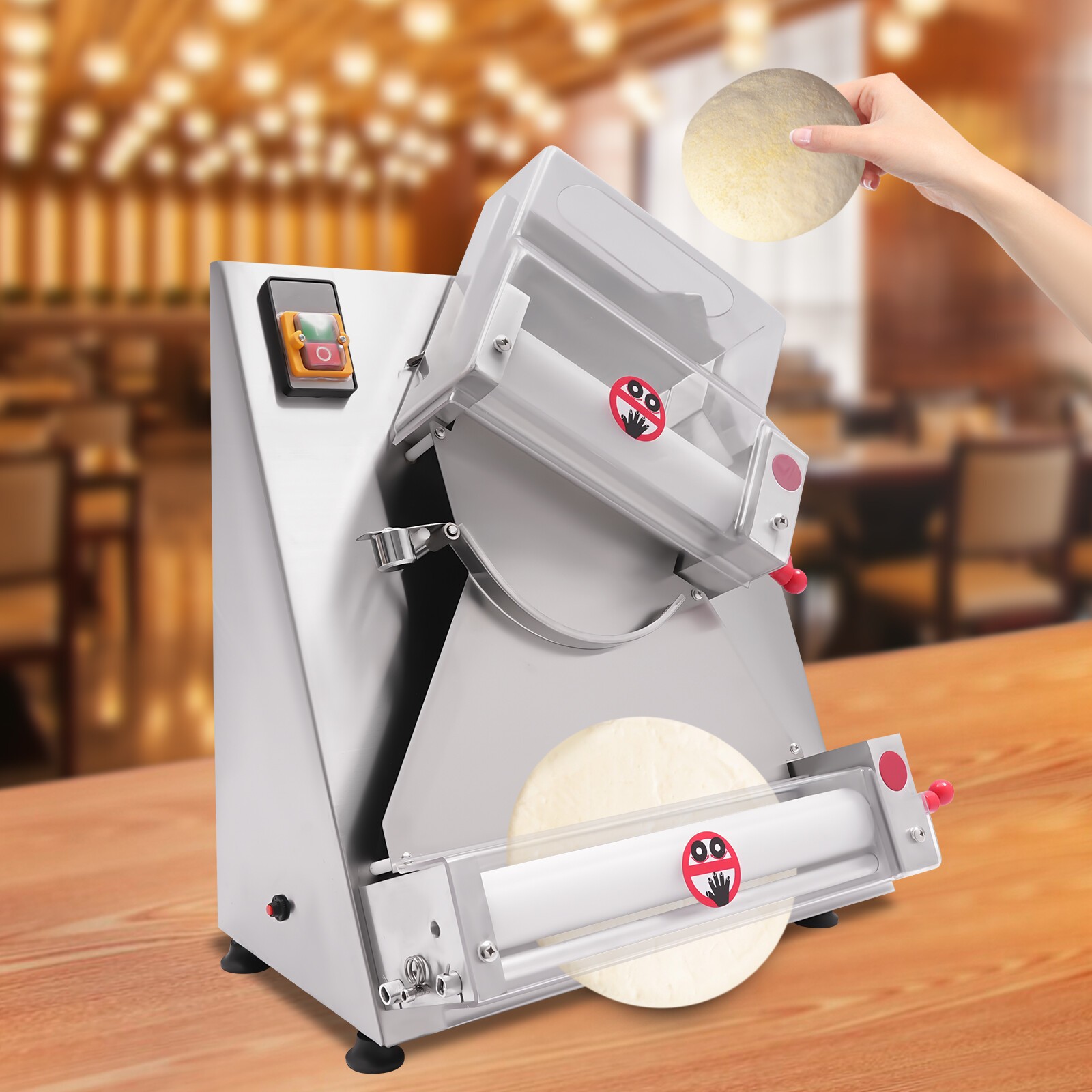 4-12 Inch Dough Roller Sheeter Electric Commercial Dough Pizza Sheeter 370W