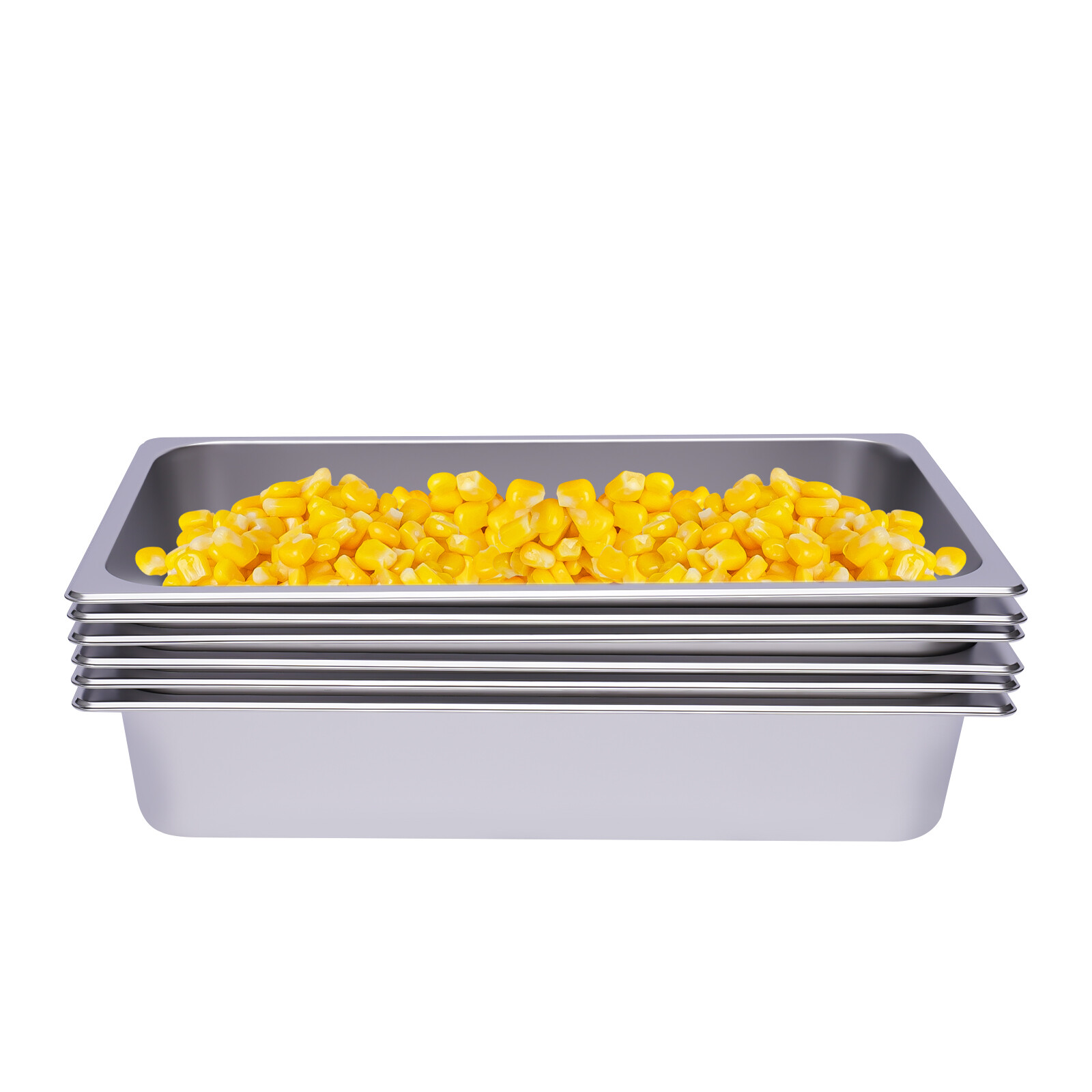 6-Pack 4 Inch Stainless Steel Steam Table Pans Deep Restaurant Steam Table Pans