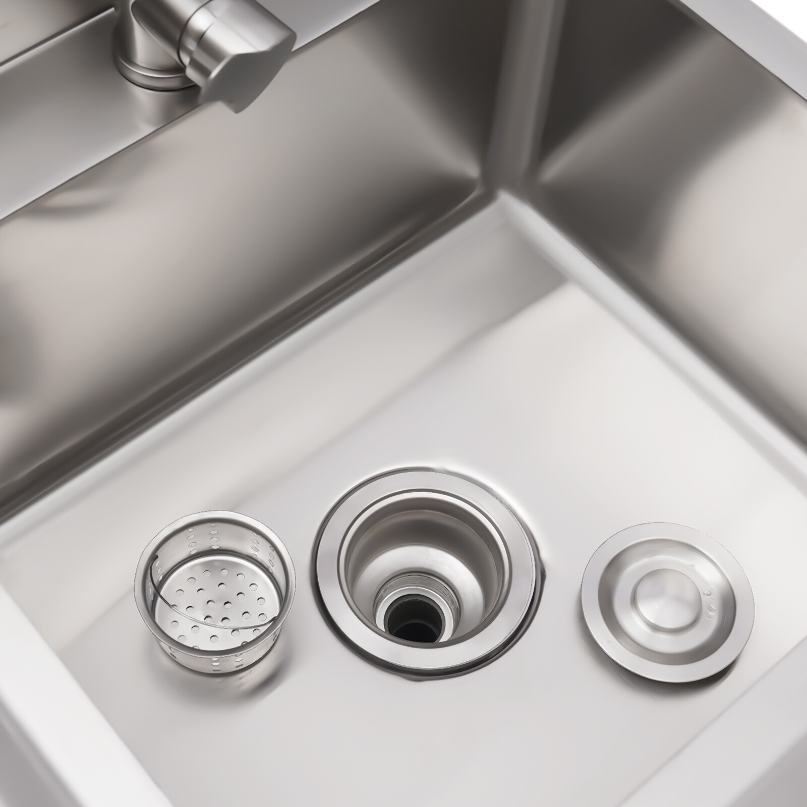 Commercial Stainless Steel Utility Sink with 360° Faucet & Large Capacity